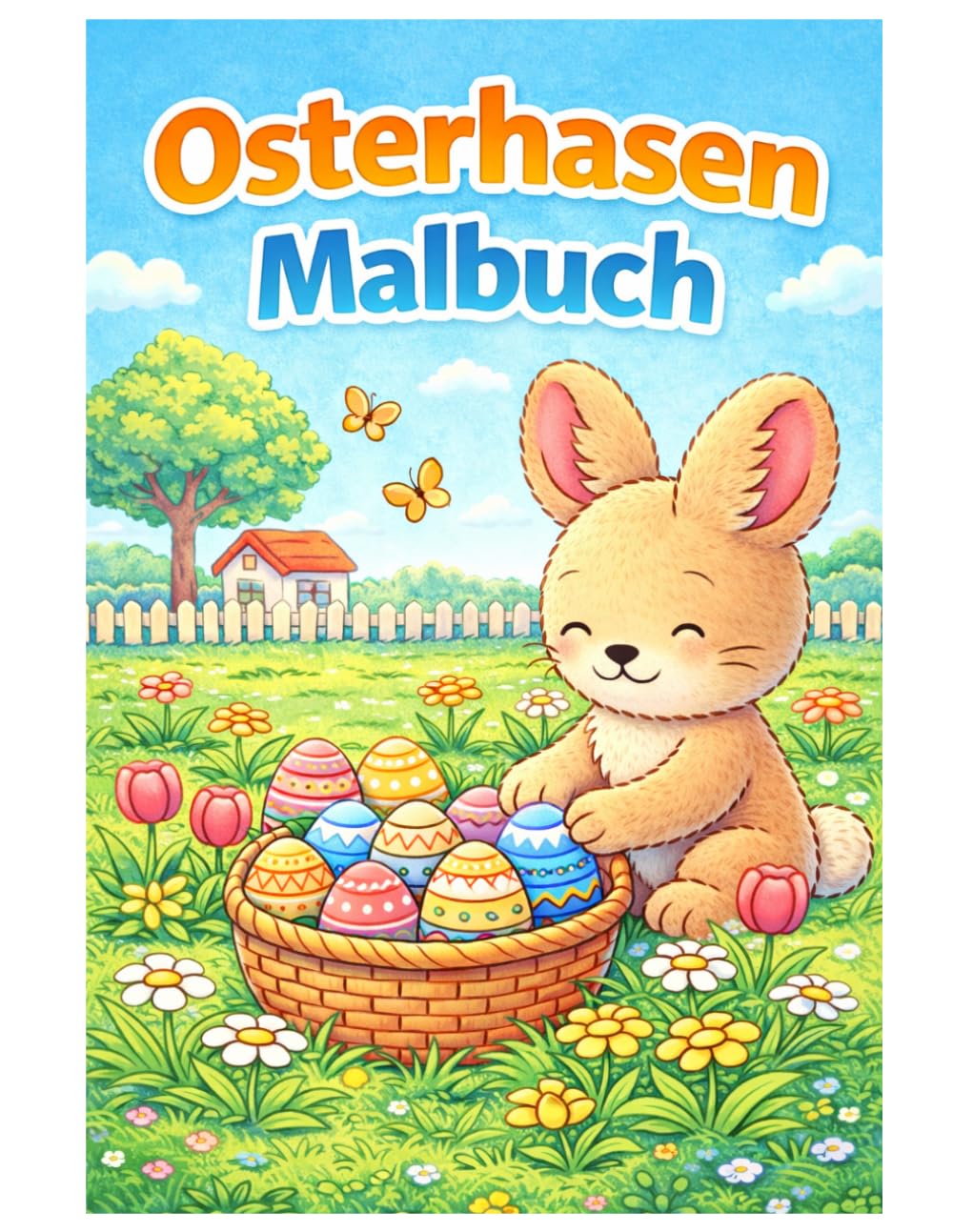 Osterhasen Malbuch: 50 Niedliche Osterhasen Ausmalbilder mit Ostereiern, Blumen und Frühlingsmotiven für Kinder, Jugendliche und Erwachsene