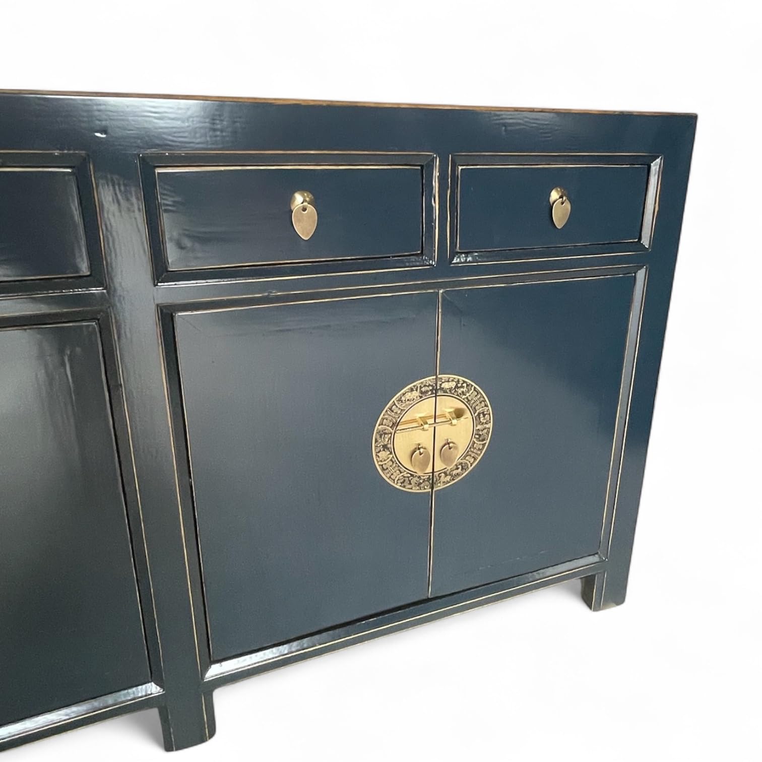 Chińskie meble azjatyckie komoda kredens szafka bufet szafka weselna vintage styl kolonialny styl Shabby Chic (Midnight-Blue)