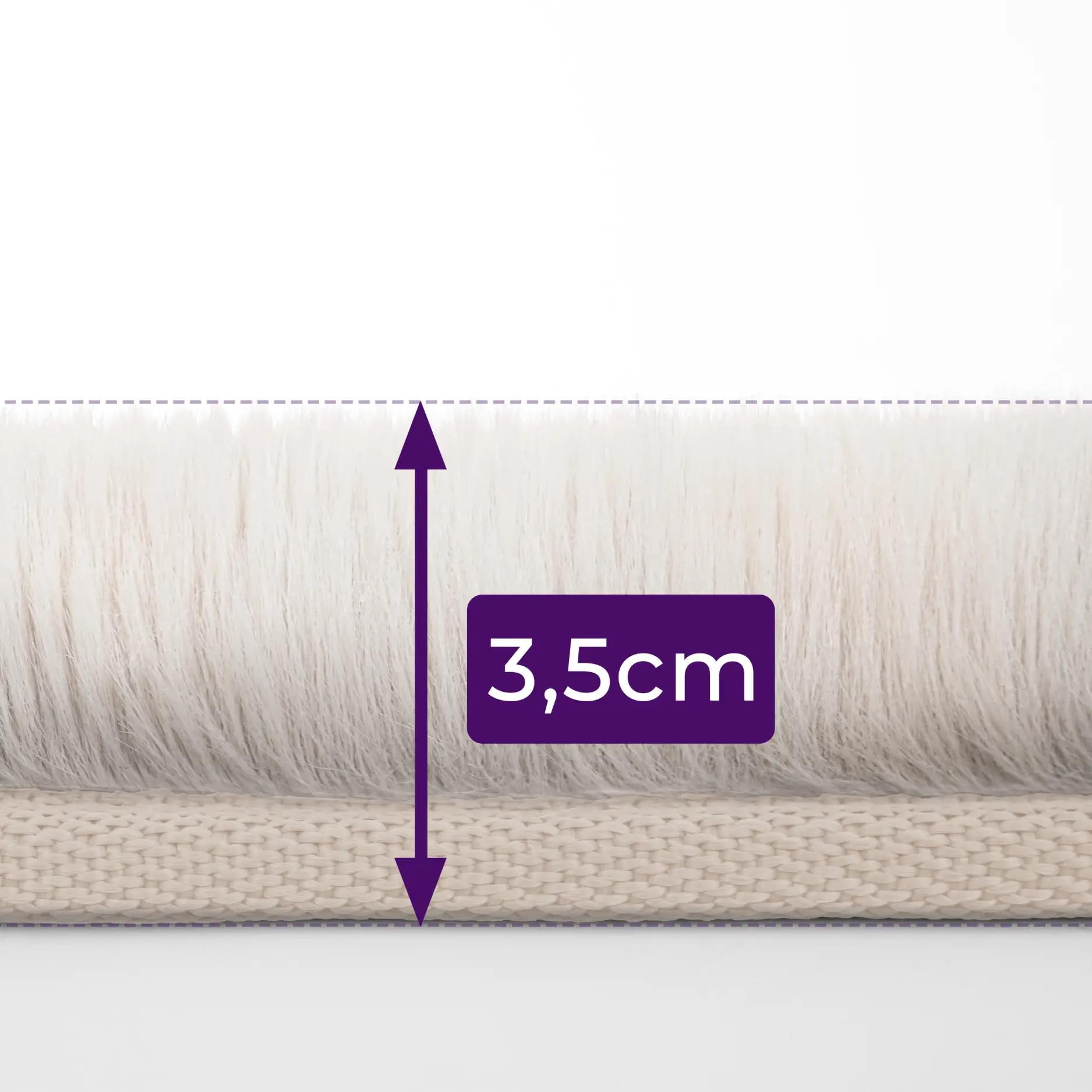 Tappeto shaggy 70 x 370 cm crema Dave - in pelliccia sintetica a pelo lungo - Soffice a pelo lungo per soggiorno, camera da letto e cameretta