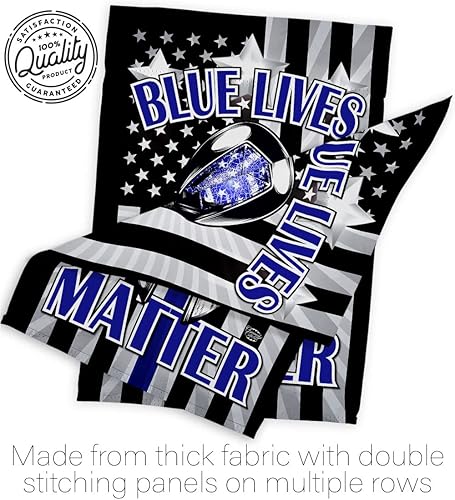 Miniatura 7 de Blue Lives Matter - Juego de bandera de jardín, colgador de pared, policía de policía policial, policía policial, línea de apoyo para decoración de