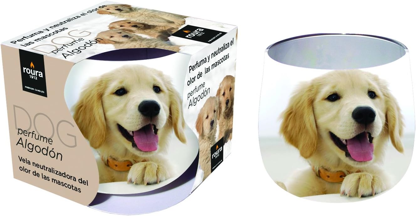 Roura Scented Candle for Dog Odor Eliminator with a Cotton Fragrance - Cotton Wick - 20 Hours Burn time
