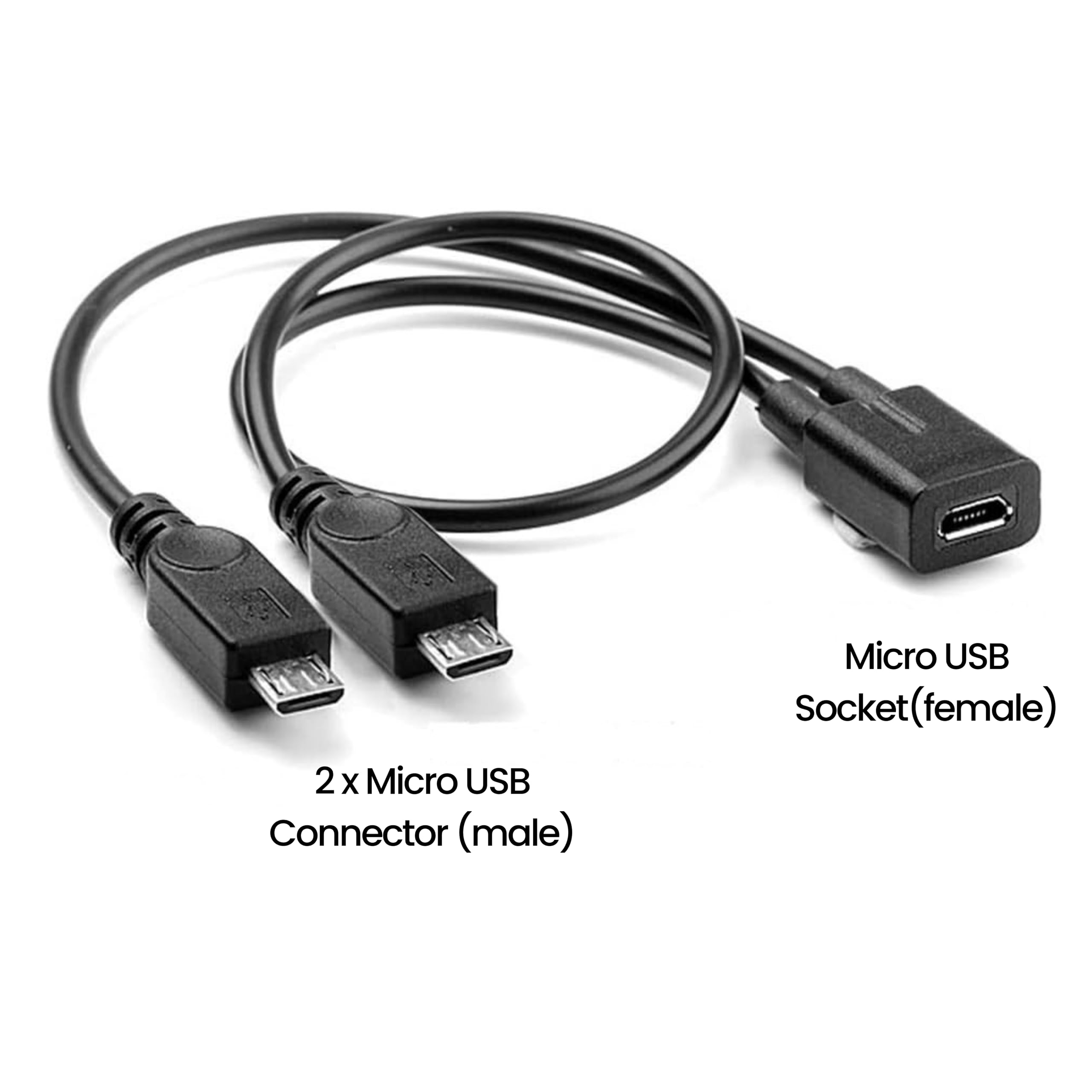 Câble Micro USB Répartiteur Y Villageboom 40cm - Charge 2 Appareils En Même Temps - 2.4A, 480Mbps - Achat Solidaire