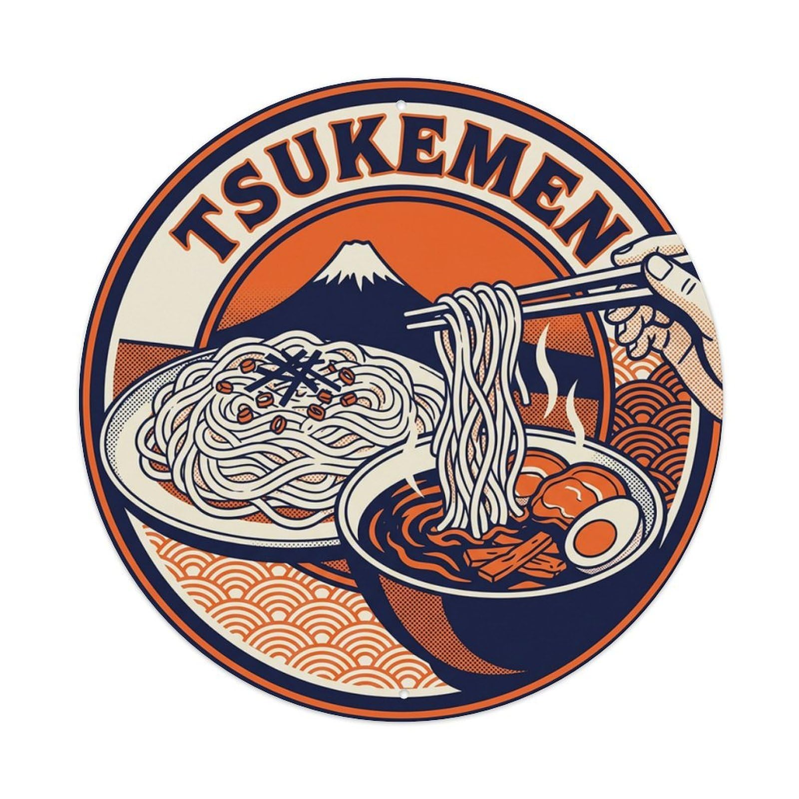 Olyhtr 8X8inch Classic Style Ramen Tsukemen Dipping Noodles Cold Hot Food Heritage Metal Tin Sign