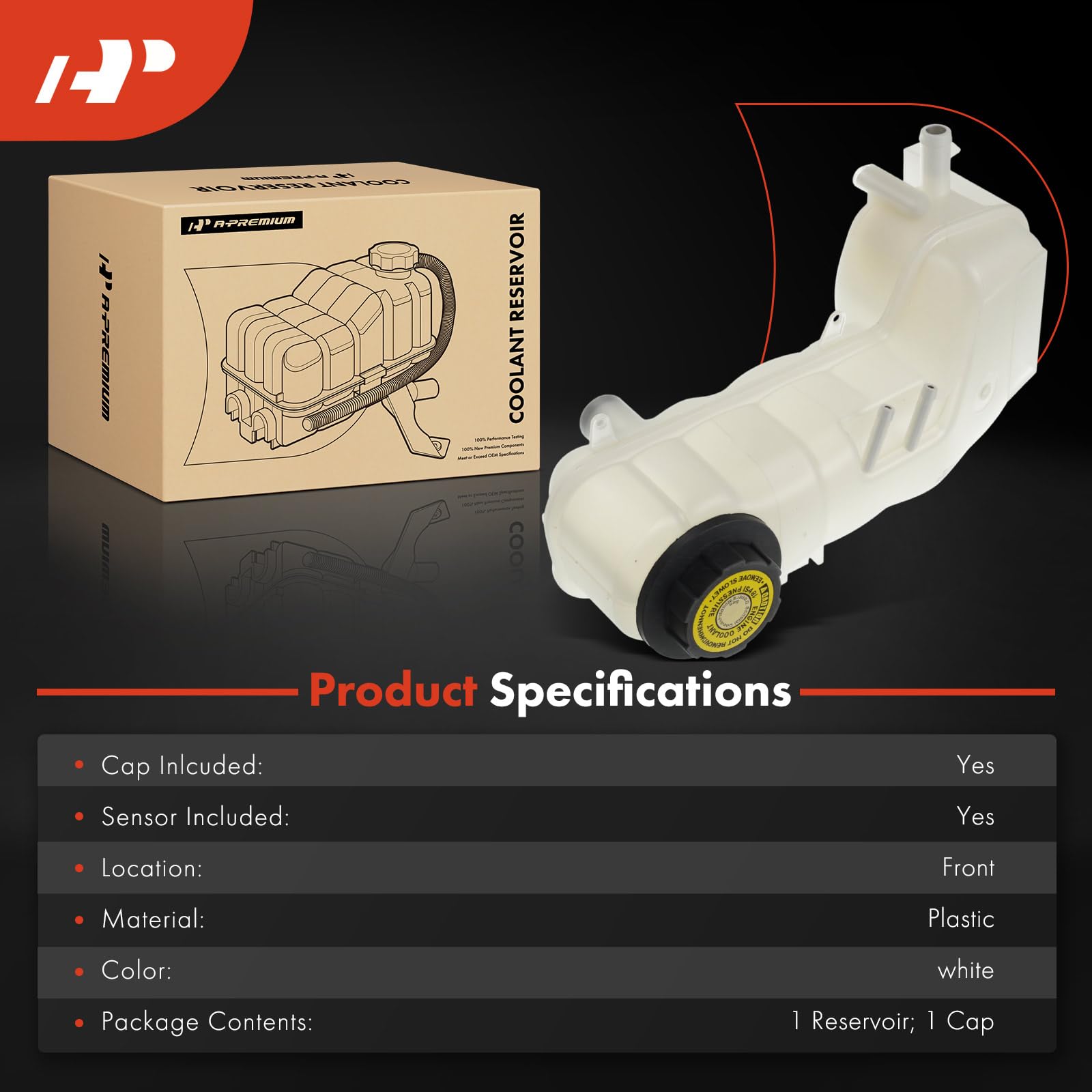 A-Premium Heavy Duty Engine Coolant Overflow Recovery Reservoir With Cap Sensor Compatible For Kenworth Peterbilt Truck 1997 2019 - View #11