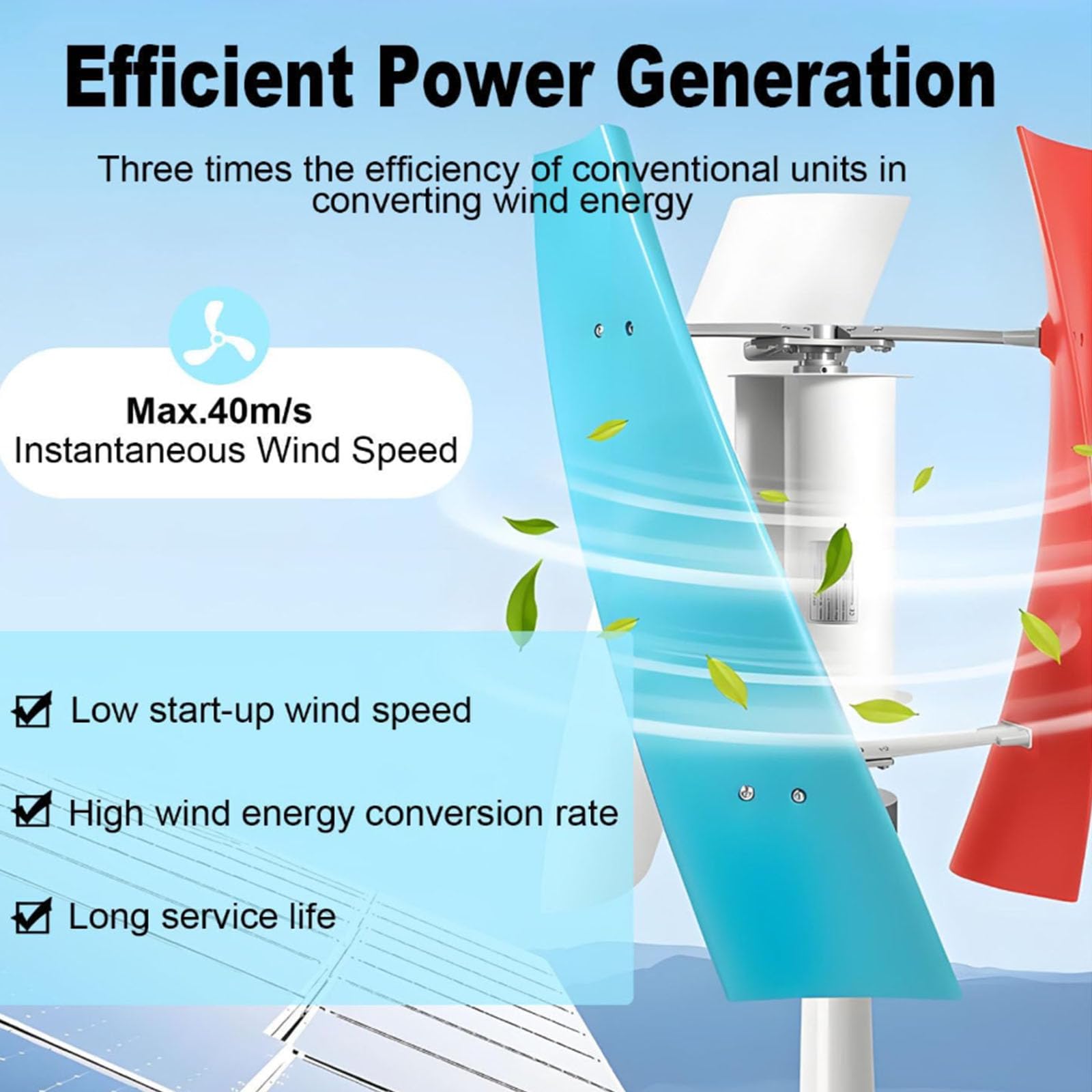 6000W Windturbine Vertikaler Windgenerator Bausatz mit Controller | 12V-220V Windkraftgenerator für Marine, Zuhause, Windmühlengenerator geeignet für hybrides Solar-Wind-System