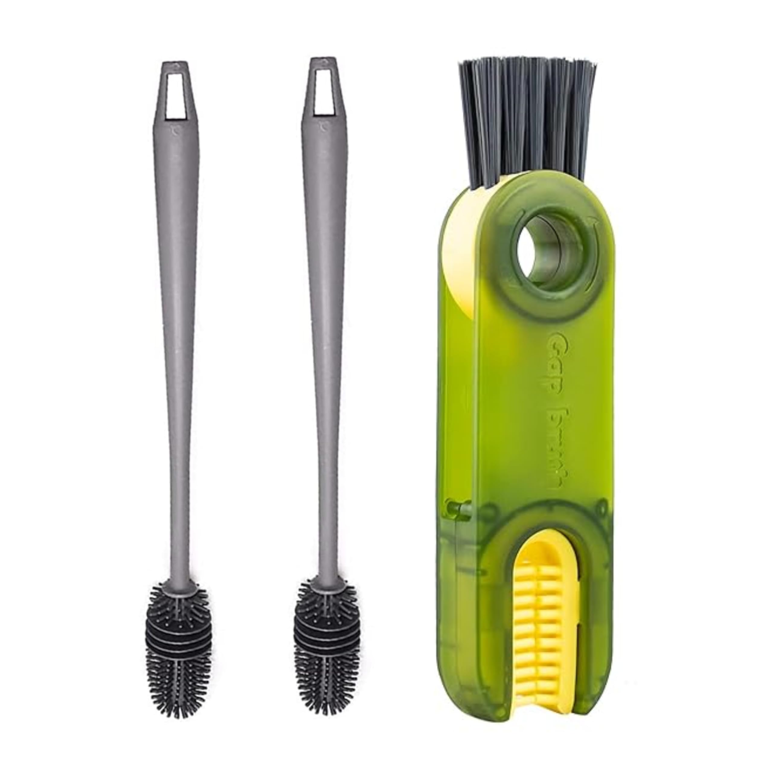 SARTHU 3 in 1Multifunctional Cleaning Brush,Tiny Bottle Cup Lid Detail Brush Straw Cleaner & Silicone Water Bottle Cleaning with Long Handle,Cleaner Hydro Flask,Vacuum Sports Bottle,Vase and Glassware