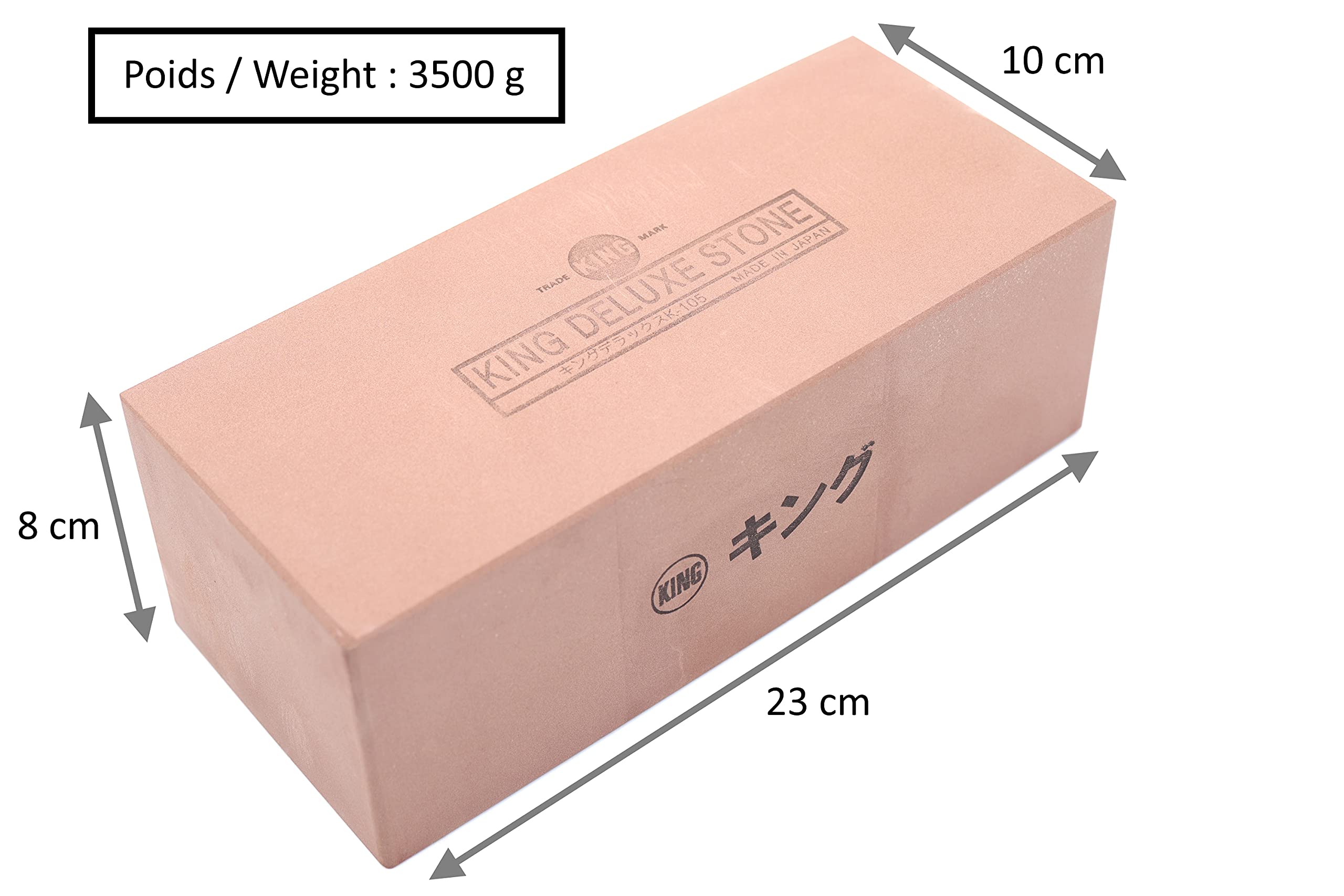 Piedra de afilar japonesa extra grande King K-105 800 grano #800 mantenimiento afilado hoja Cuchillos de cocina Herramientas de bricolaje y jardinería fabricadas en Japón