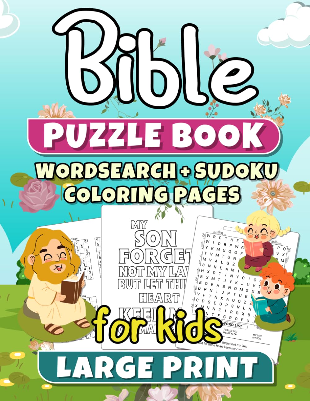 Bible Word Search for Kids: Biblical Scripture Word Search Puzzle, Sudoku, and Coloring Pages for Kids