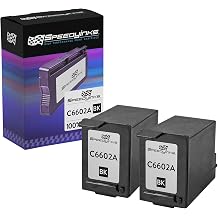 SPEEDYINKS Remanufactured Ink Replacement for HP C-6602A BK, 2-Pk