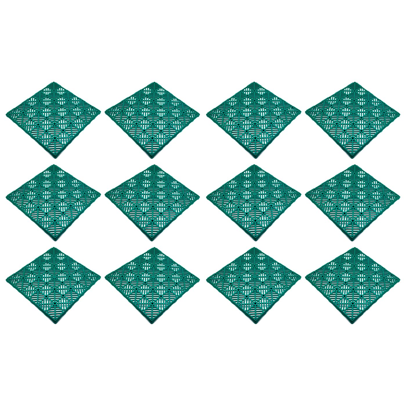 ACAN Tradineur - Pack 12 de Baldosas/Losetas para Exterior - Fabricado en Plástico - Ideal para Piscina, terrazas, jardín - Desmontable y Antideslizante - 30 x 30 cm - Color Verde