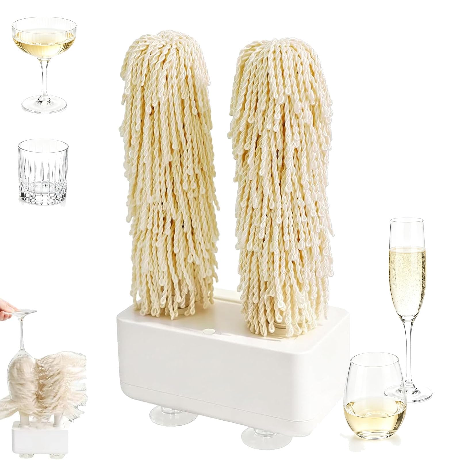 Lucidatrice Elettrica Per Bicchieri Da Casa, Lucidatrice Rotante Per Calici Da Vino, Asciugatura Istantanea A 600 Giri/min, Lucidatrice Automatica Ad Asciugatura Istantanea Per Tutti I Tipi Di