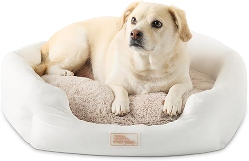 Miniatura 16 de Town & Country Everyday CuddleTown Cama para Mascotas Cuddler de Lino Sintético Cómoda y Acogedora, Espuma de Caja de Huevos de Apoyo y Calmante,