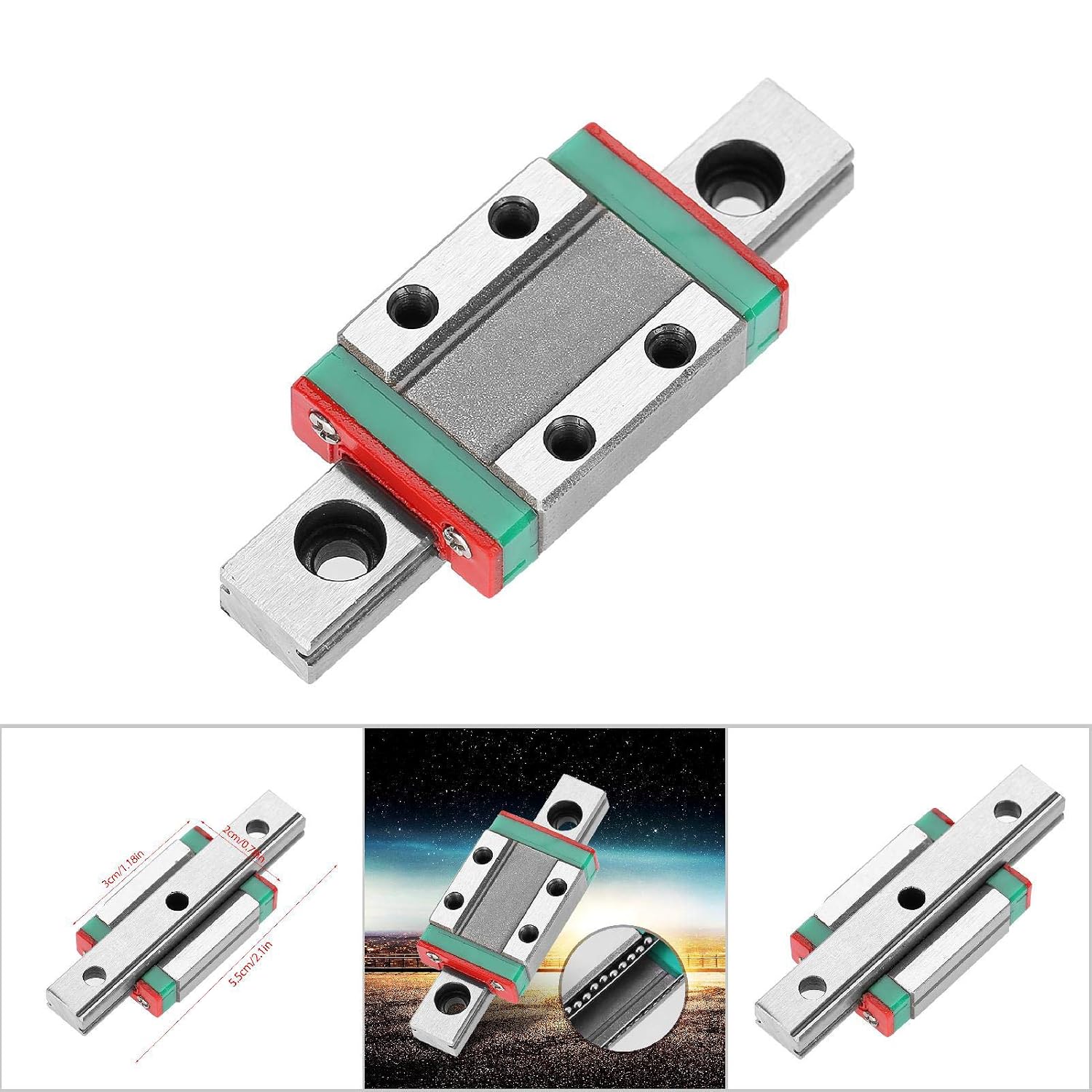 Linear Rail, 9mm LML9B Miniature Linear Rail with Bearing Steel Rail Block for Mini Rail Block Precision Measurement Set (55mm)