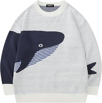 Vamtac Mens Oversized Sweater Vintage Graphic Pullover Crewneck Knit Jumper Y2K Unisex Streetwear 2025 Fall Tops