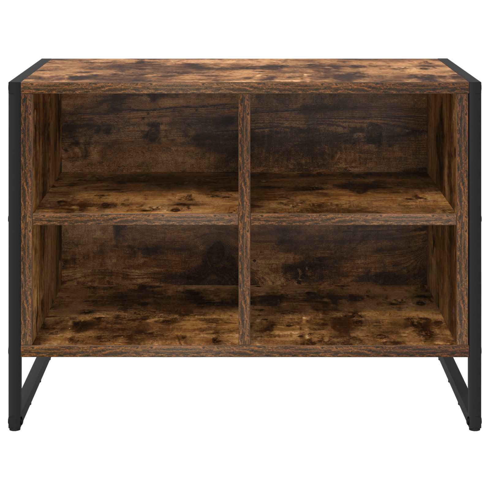 Schuhschrank Raucharbe aus Holzwerkstoff 60 x 35 x 44 cm, schmaler Schuhständer mit geschlossener Aufbewahrung, platzsparend für Flur Diele Eingangsbereich, stabiles Ordnungssystem