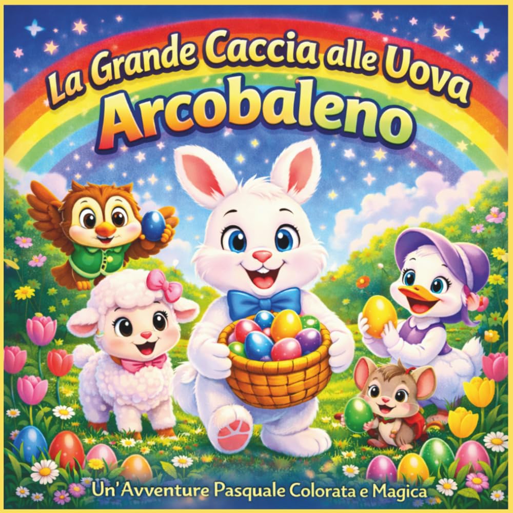 La Grande Caccia alle Uova Arcobaleno: Libro Illustrato per Bambini| Un'avventura di Pasqua Saltellante e Colorata| Libro di Storie per le Feste| ... 8,5 x 8,5 (Children's Storybooks in Italian)