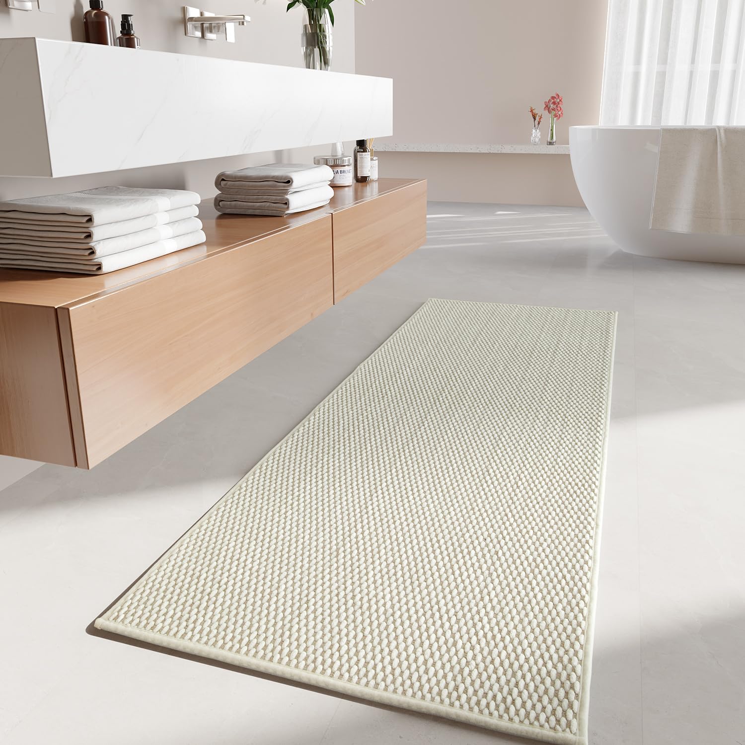 Amazon.com: BULULOM Chenille Bathroom Runner Rugs, Long Large Bath Mats ...