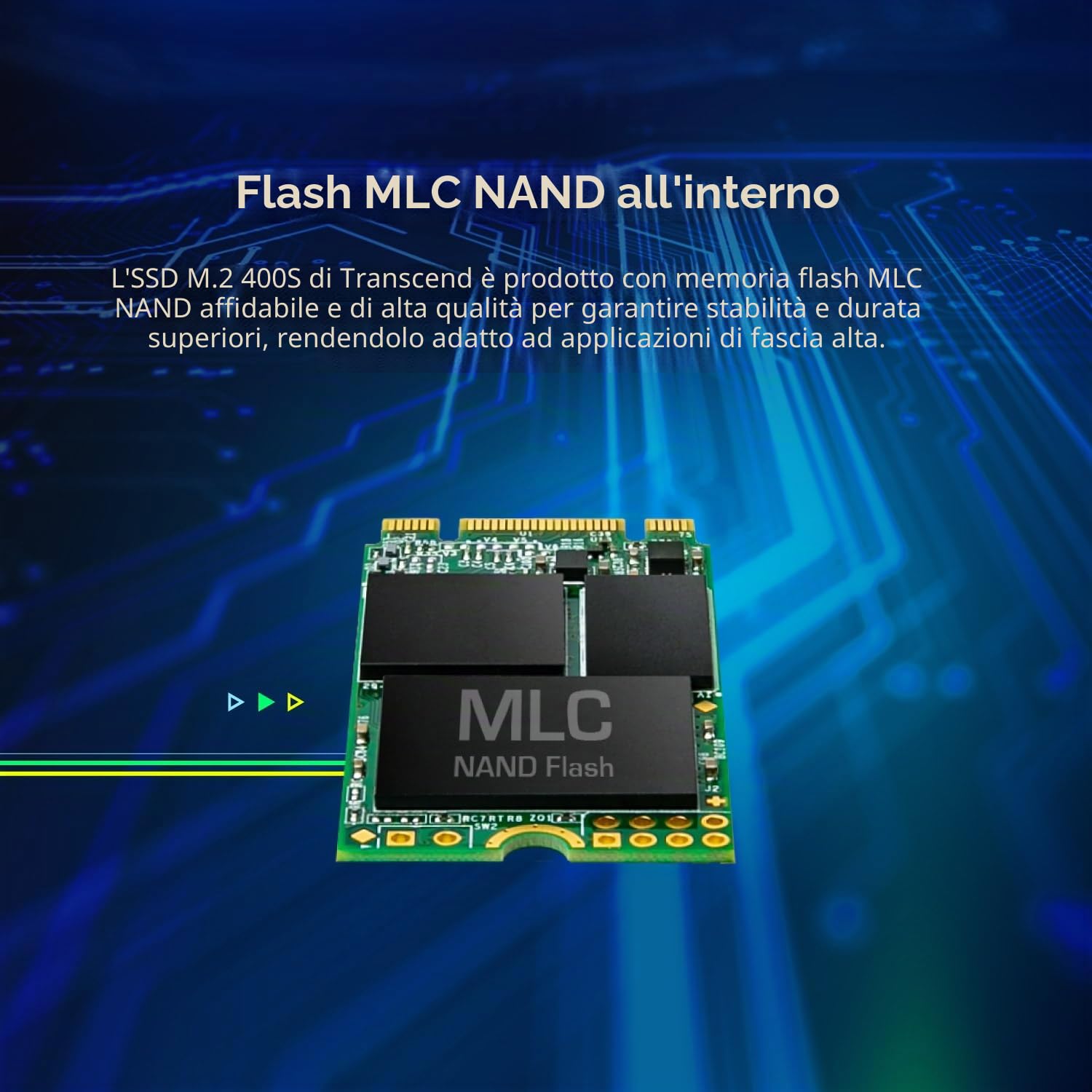 Transcend SSD interno MTS400S M.2 2242 SATA III 6 Gb/s da 32 GB, memoria MLC NAND - TS32GMTS400S