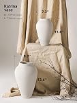 Vase en céramique blanche - grand 11.8 Vase de plancher de pouce pour pièces centrales, Maison de ferme Rustique Minimaliste de décoration maison pour salon, entrée, mariage (Sandstone White)