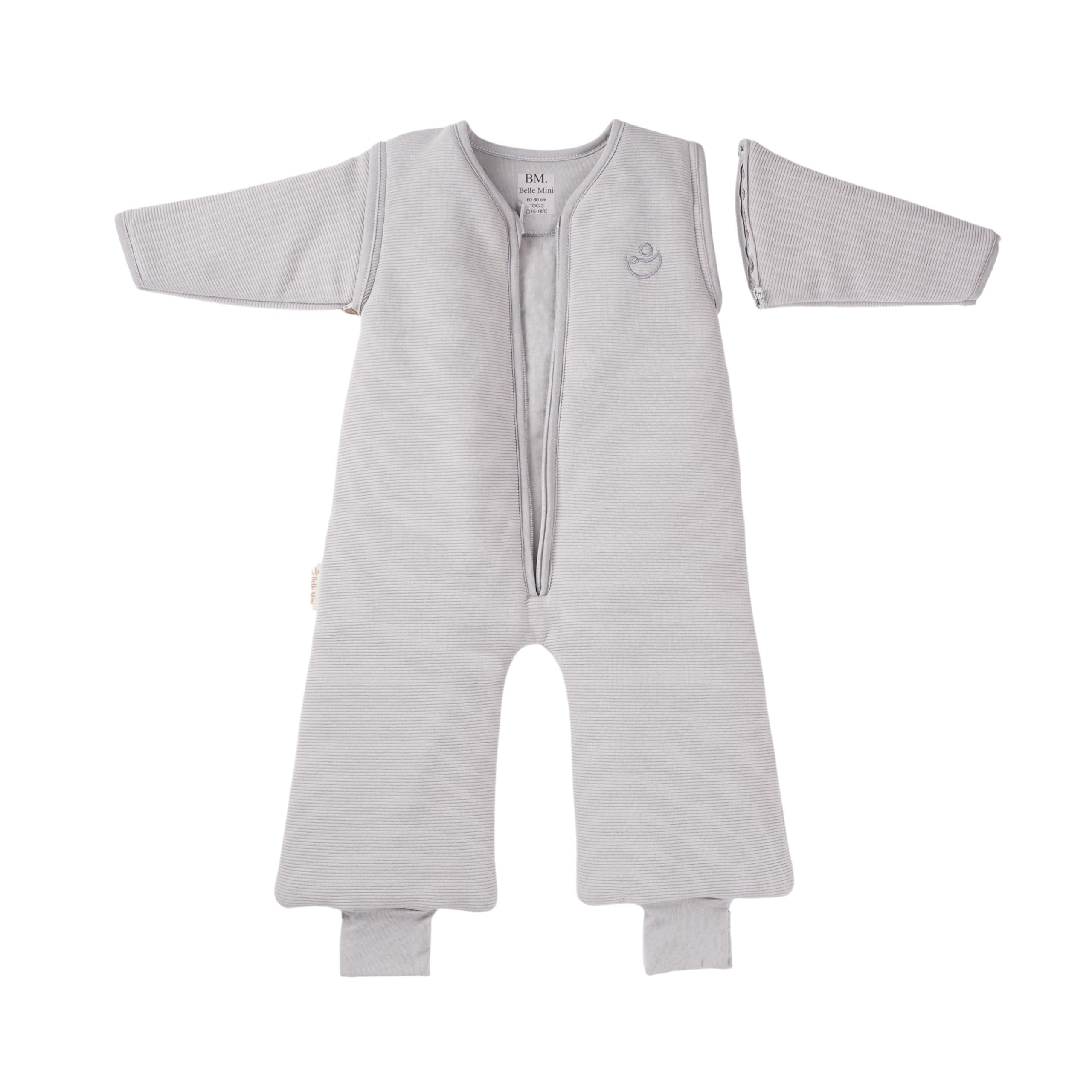 Babyschlafsack – Schlafsack mit Füßen, Schlafsack Baby aus 100% Baumwolle, Premium Unisex Design, 3 TOG Winter, mit abnehmbaren Ärmeln, OEKO-TEX Standard zertifiziert