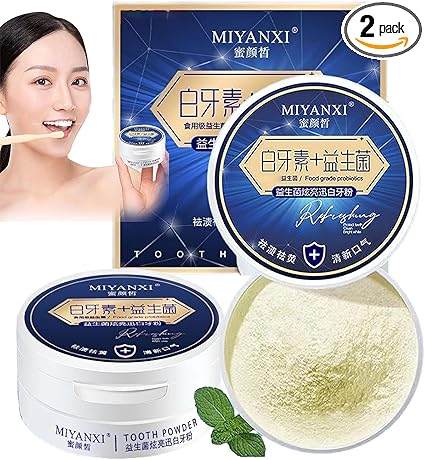 2Pcs Miyanxi Tooth Powder, Teeth Whitening,Teeth Whitening Powder for Tooth Whitening, Toothpaste Powder Teeth Whitener, Smoking,Tooth Whitening Effective Remover Stains from Coffee