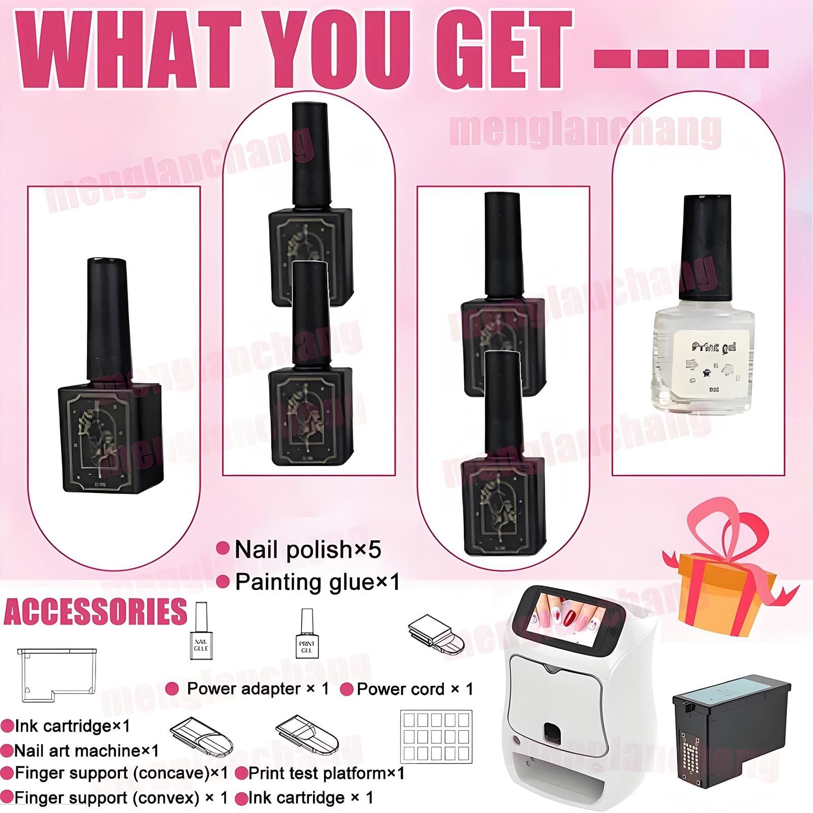 Stampante Per Unghie Con Touch Screen 5" -Stampa Di Unghie Personalizzate In 10secondi,Dispositivo Per Manicure Professionale 2400dpi Per Casa E Saloni Di Bellezza/Parrucchieri,Studi Sposa