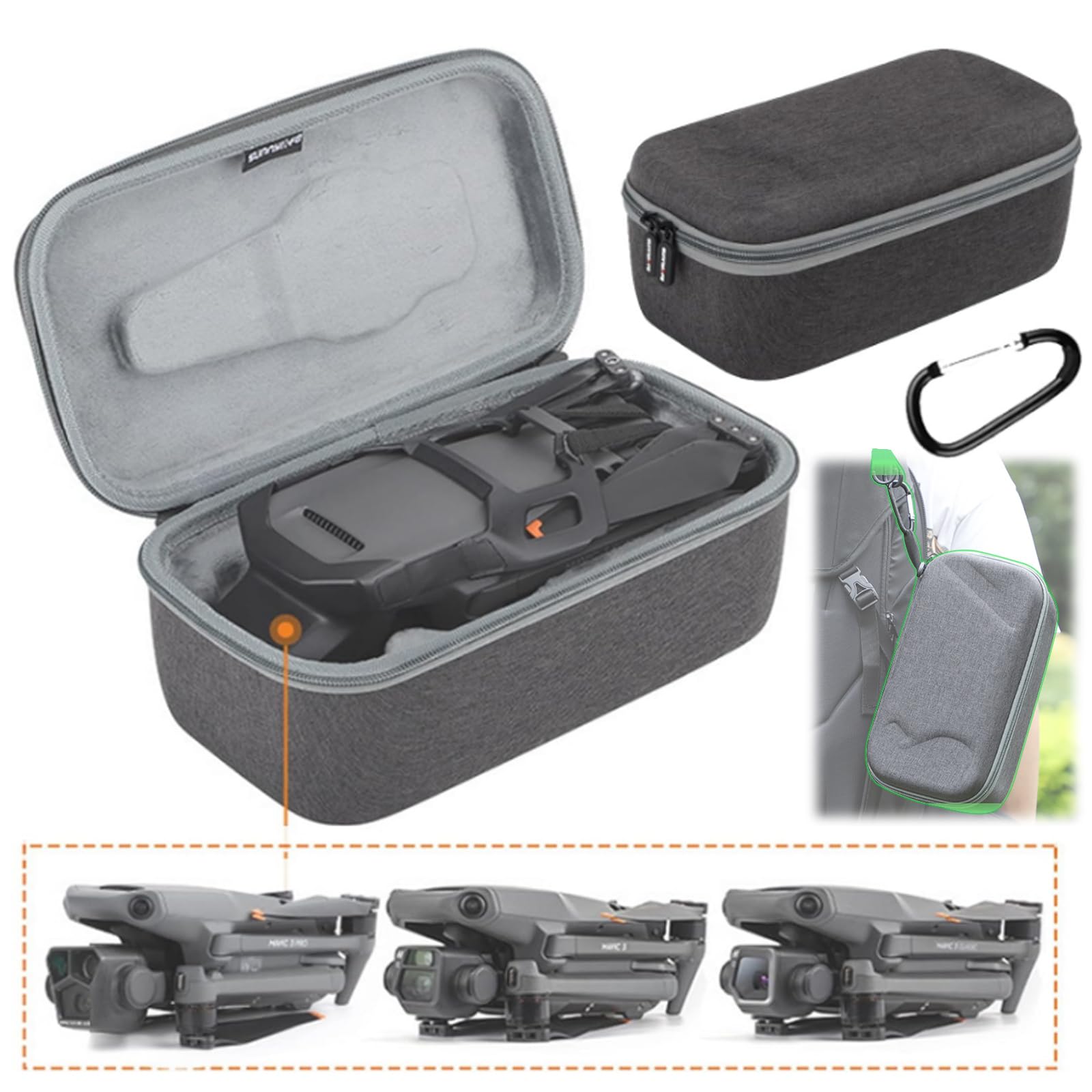 Honlyn MultifunctionalL Carrying Case Compatible with DJI Mavic 3/3 Pro/3 Classic,for DJI RC/RC Pro/RC-N1 Storage Bag Handheld Crossbody Set Remote Control Storage Bag Box (Body bag)