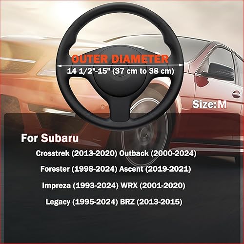 Miniatura 9 de XHRING Funda para volante de automóvil para Subaru Crosstrek Outback Forester Ascent Impreza WRX Legacy BRZ Tribeca Sport Hybrid Touring Limited LX