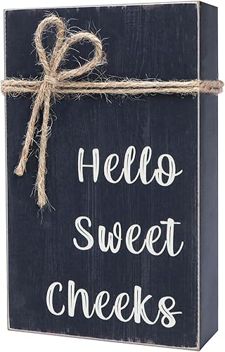 Yankario Decoración de baño para casa de campo, accesorios rústicos de decoración de estantes de baño, decoración clásica de baño negro o baño de