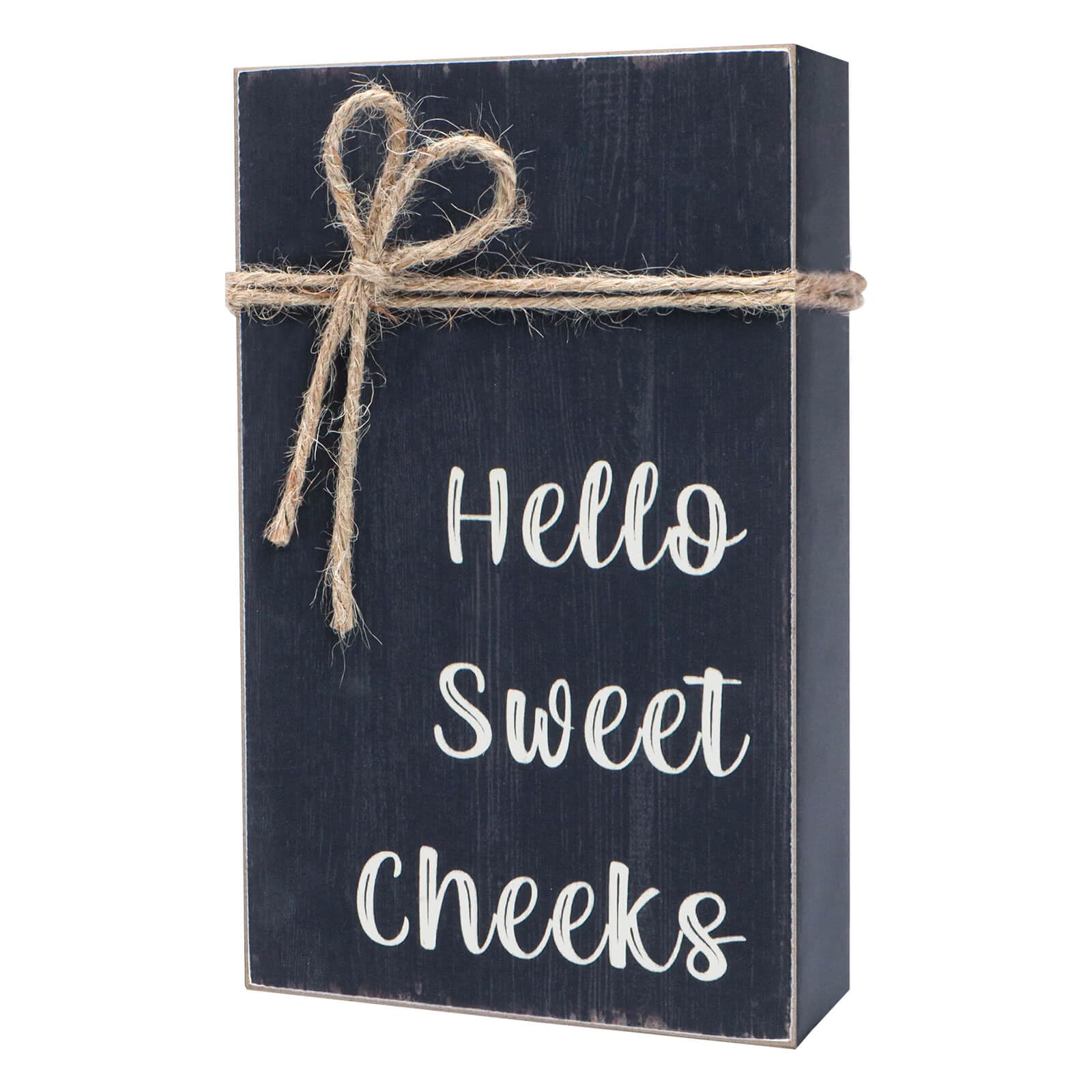 Yankario Farmhouse Home Bathroom Decor, Rustic Bathroom Shelf Decor Accessories, Classic Black Bath Toilet Decoration or Guest Restroom Wooden Box