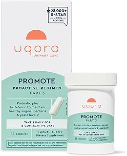 Uqora Promote - Support Vaginal Health* - Probiotic for Women with Lactoferrin, Lactobacillus Acidophilus & Lacticaseibacillus Rhamnosus - Vaginal Probiotics - Gluten-Free - 15 Capsules