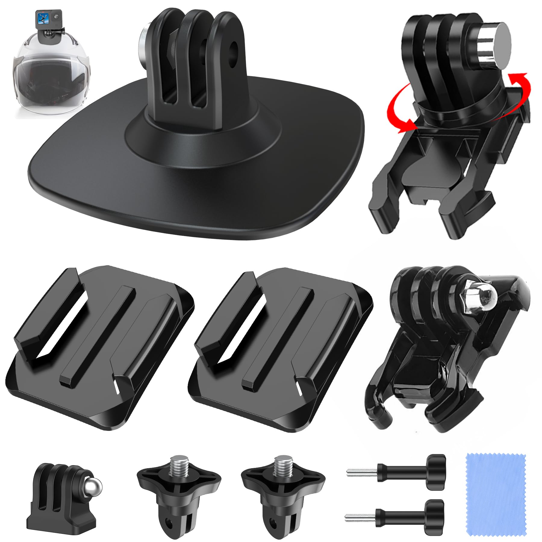 UNSTINCER 360° Rotation Flexible Adhesive Action Camera Helmet Mount ...