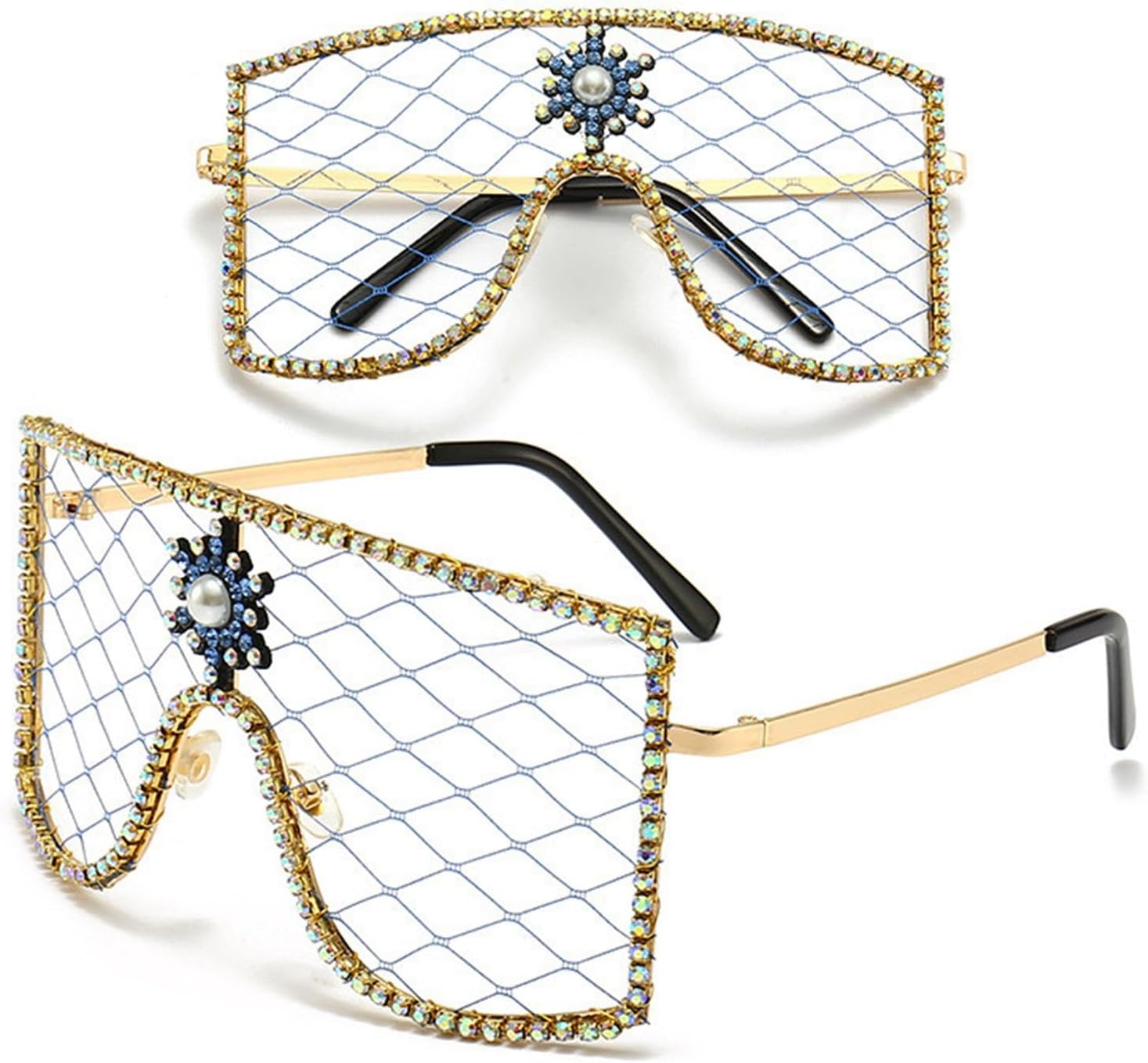 Birthday Glasses for Women Mesh Personalised Eyewear Party Prom Diamonds Decoration Sunglasses Party
