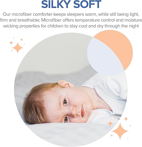 Miniatura 4 de Continental Bedding Edredón para niños pequeños, relleno de edredón de microfibra, manta de dormir con funda de algodón, se adapta a una cuna