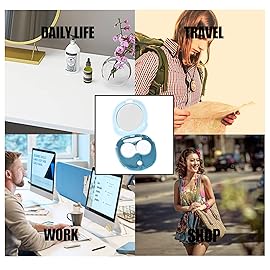 Contact Lens Cleaner Machine, Portable Ultrasonic Cleaning with USB Charger Mirror Tweezers Remover Tool Replaceable Contact Lens Case for Daily Outdoor (Blue)