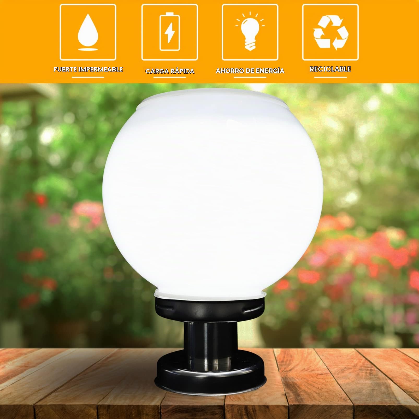 UKCOCO Lámpara Solar Exterior Para Poste De Valla 9.84 Pulgadas Luz Led Para Jardín Césped Balcón Patio Resistente a La Intemperie Acero Inoxidable Acrílico