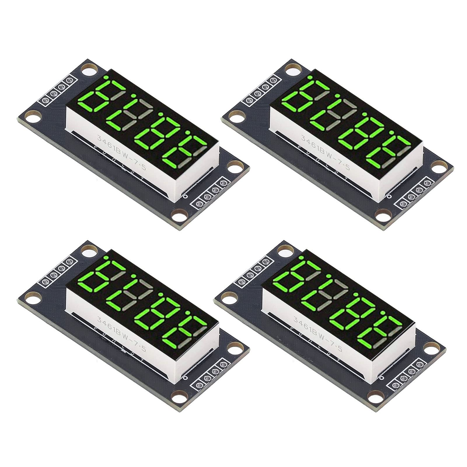 Digital Tube Display, 4 Sets e LED Digit 7 Segment Displays 0.36in TM1637 Drive Chip Board Red MRA110B (Green MRA110E)