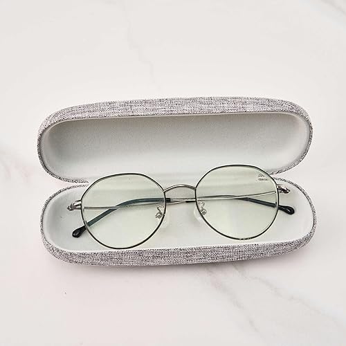 Miniatura 3 de 1 funda para lentes de sol, tela de lino rígida, Gris