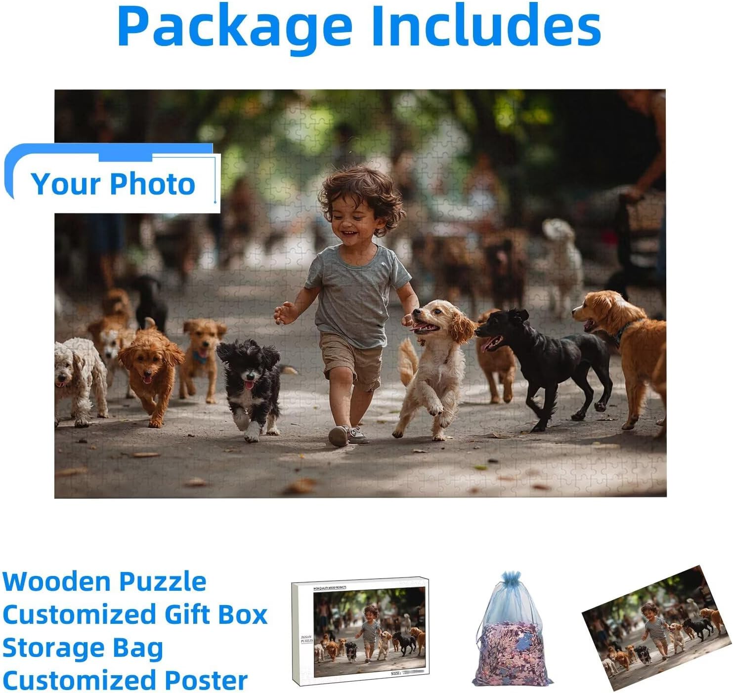 Custom Puzzle, Personalized Wooden Puzzle for Adults 1000/1500/2000/3000/4000/5000 Pieces, Customized Jigsaw with Your Favorite Photo, Gift for Women, Family, Christmas, Pet, Birthday, Wedding M-87