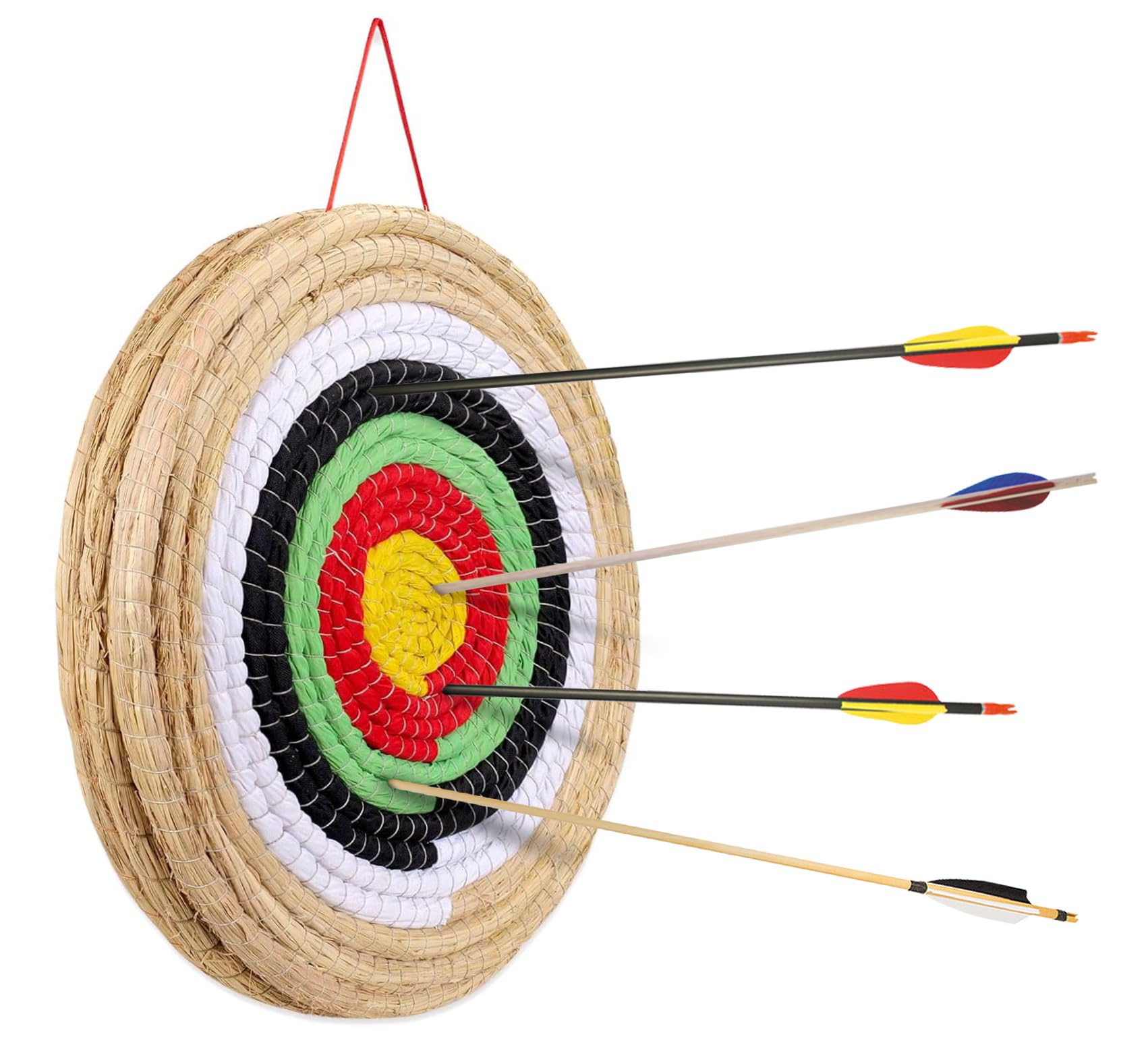 Zielscheibe aus Stroh 50cm / 20 Zoll für Bogensport | Traditionelle Strohscheibe mit 5 Zielringen | versch. Stärken