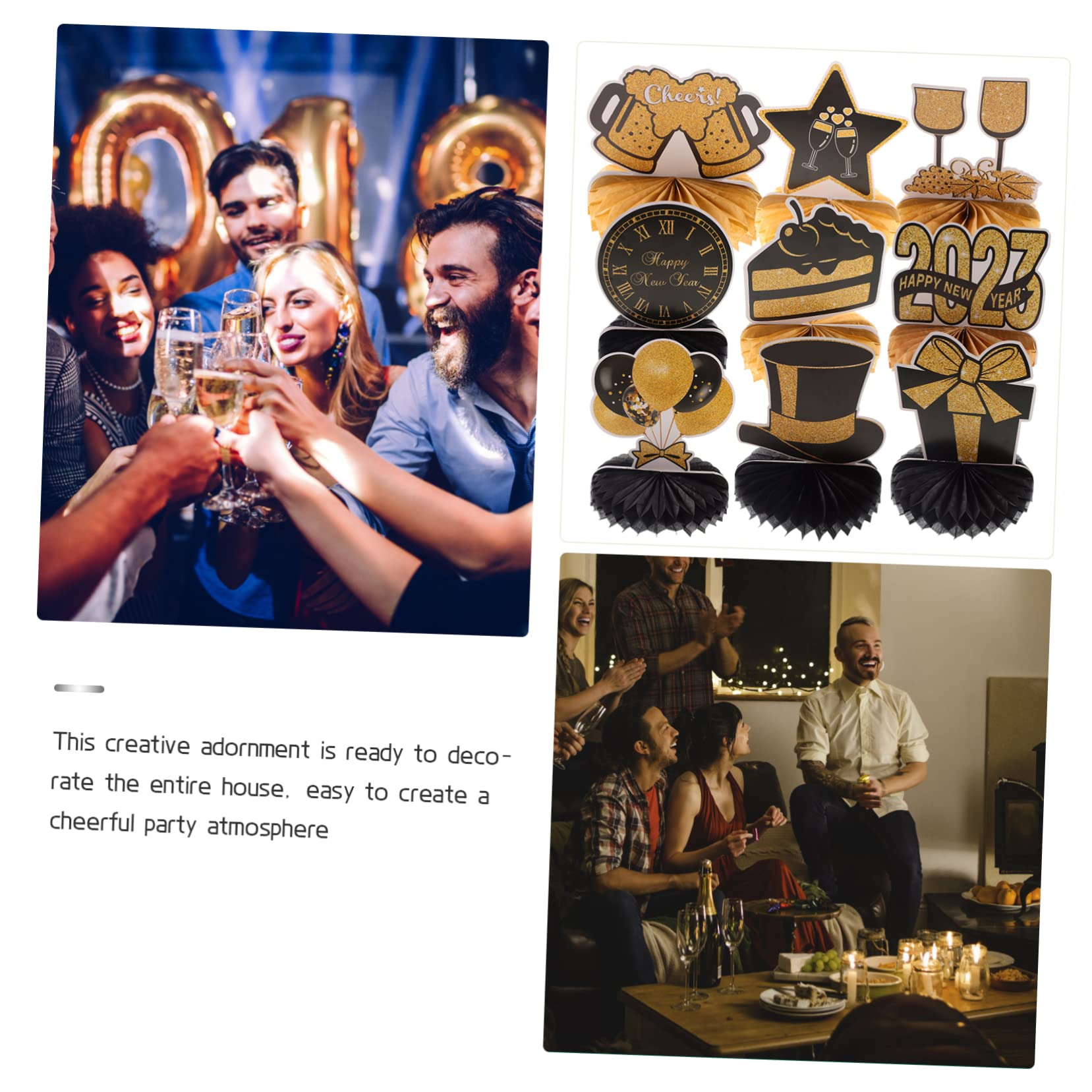 Cabilock 3 Sätze Dekoration Des Neuen Jahres Dekorationen Zum Thema Tafelaufsätze Zum Mondneujahr Dekoration Für Die Mottoparty Des Neuen Jahres Weihnachtliche Tischdeko Papier