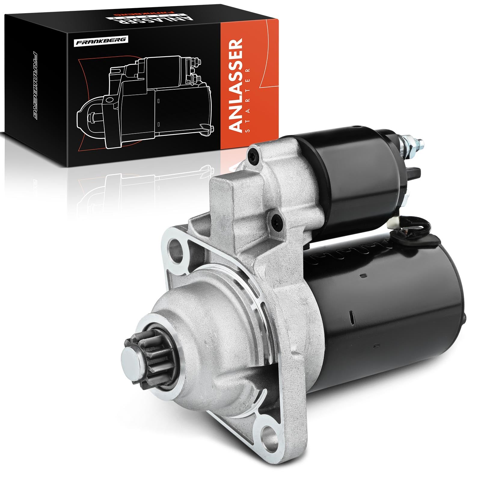 Frankberg Motor de arranque 1 1 KW 12 V 02A911023L 112005 | 10 dientes numéricos; compatible con P.a.s.s.a.t Variant 35I 3A5, Golf IV Variant 1J5, New Beetle 1C1 9C1