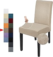 Vista 16 de YEMYHOM Funda elástica para silla de ala de 1 pieza con el último diseño de jacquard, protector antideslizante para muebles con varillas de espuma