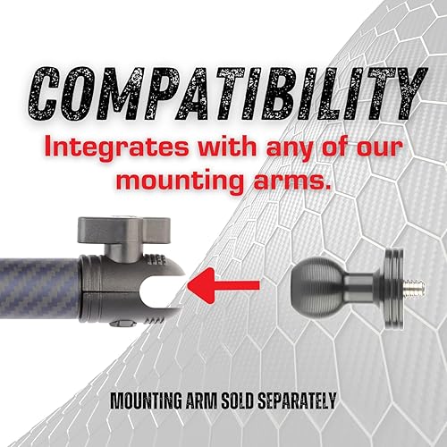 Miniatura 3 de Bulletpoint Adaptador de cámara roscado de aluminio de 1/4 "-20 con bola integrada de 0.787 in
