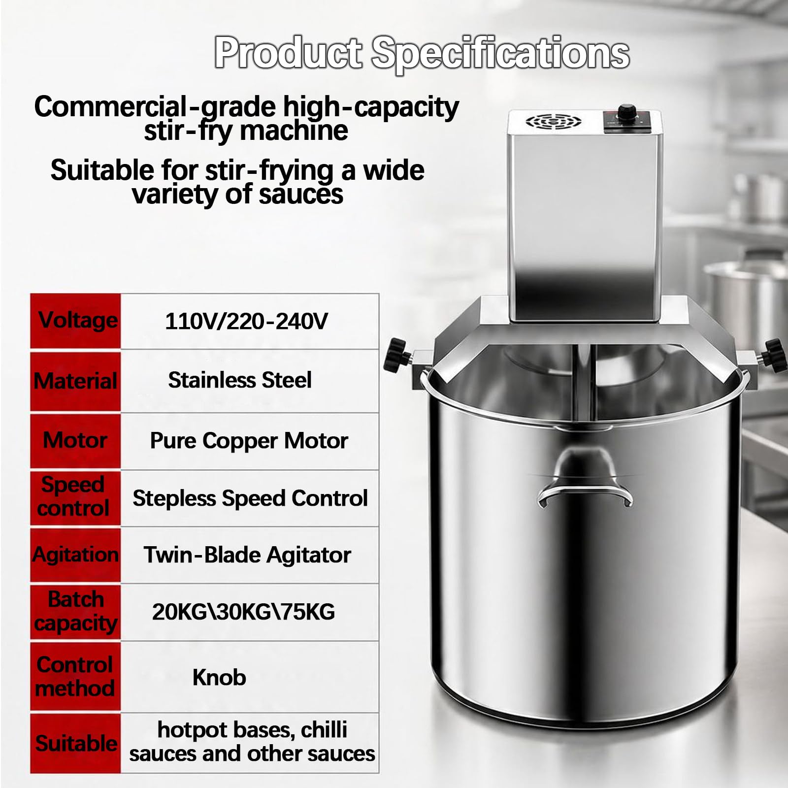 Máquina Mezcladora Comercial para Cocinar Salsas 30kg