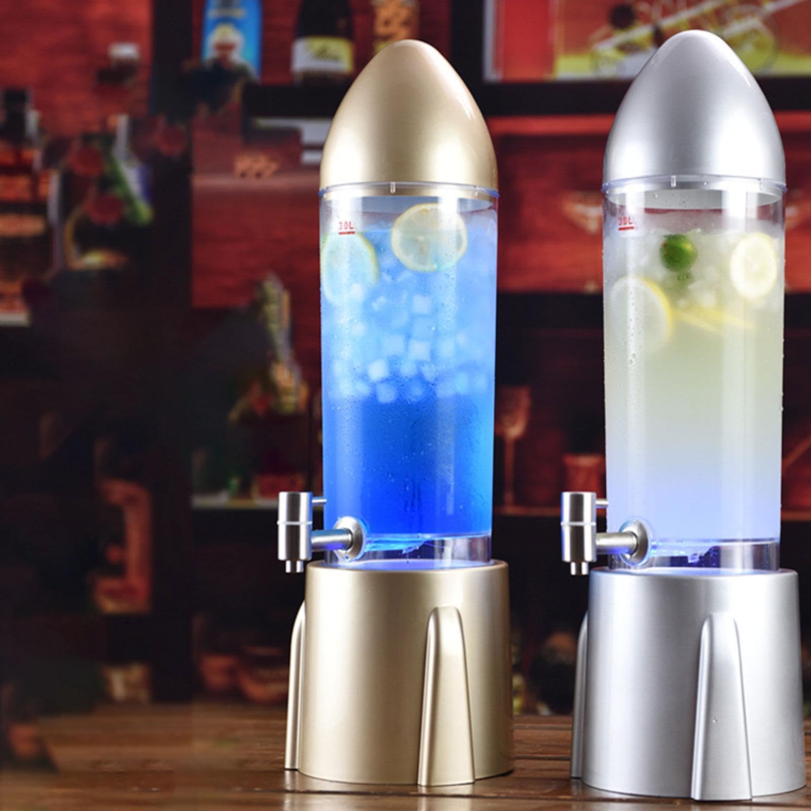 Dispensador de Cerveza, Dispensador de Bebidas, Barril de Cerveza Comercial de 3 litros, Dispensador de Bebidas con Grifo para Salón, Día de Partido, Plata