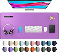 Vista 100 de Aothia Protector de escritorio de cuero, alfombrilla para ratón, alfombrilla de escritorio de oficina, secante de escritorio de cuero PU