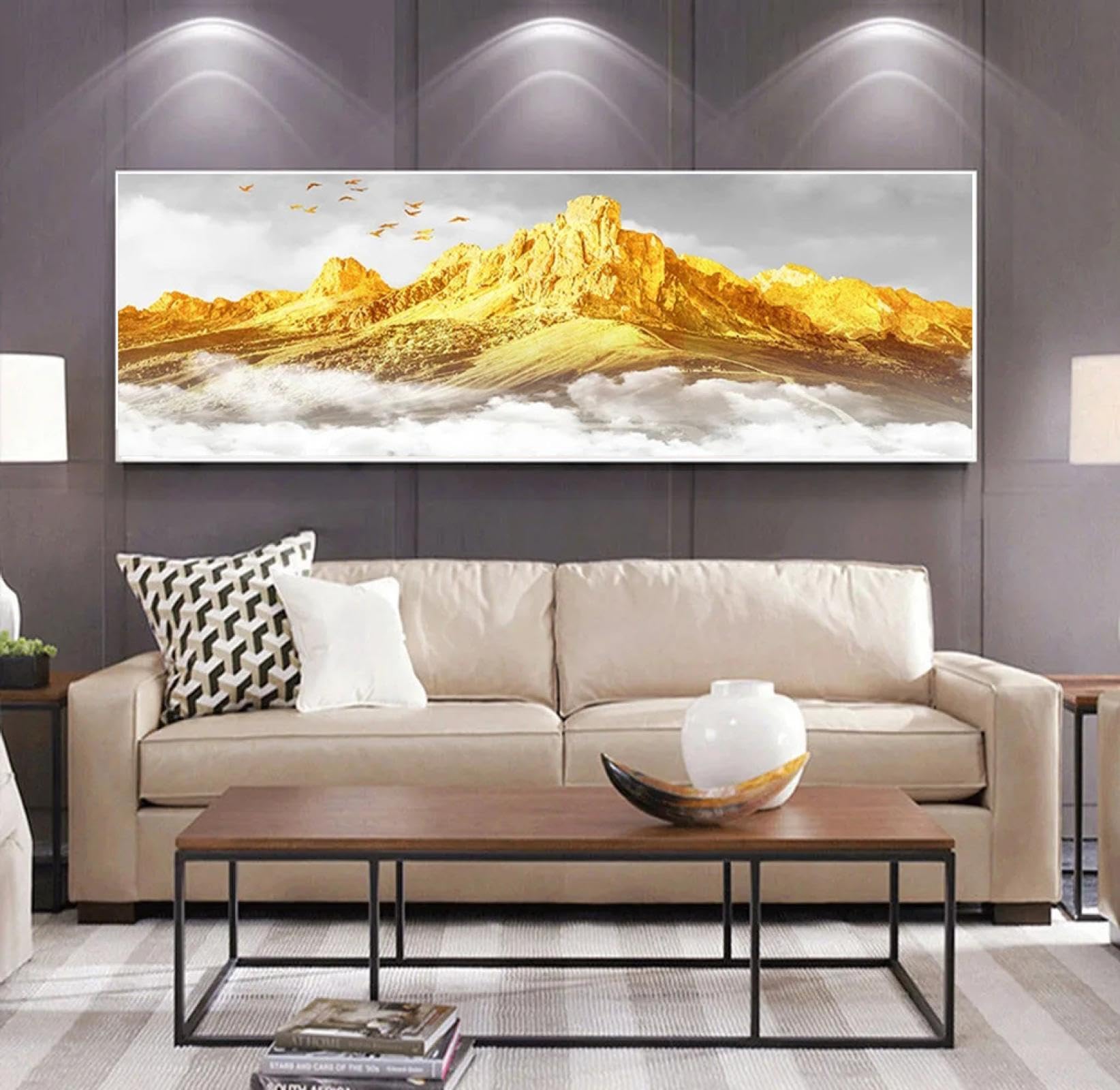 Triptyque Toile 3 Panneaux - Paysage De Guilin Avec Radeau De Bambou - 50x75cm Chaque - Avec Cadre - Déco Salon Ou Chambre