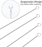 Vista 5 de Cepillo limpiador de pajillas, cerdas de nailon extra largas y mango de acero inoxidable cepillos de limpieza para lavar popotes de metal de juego