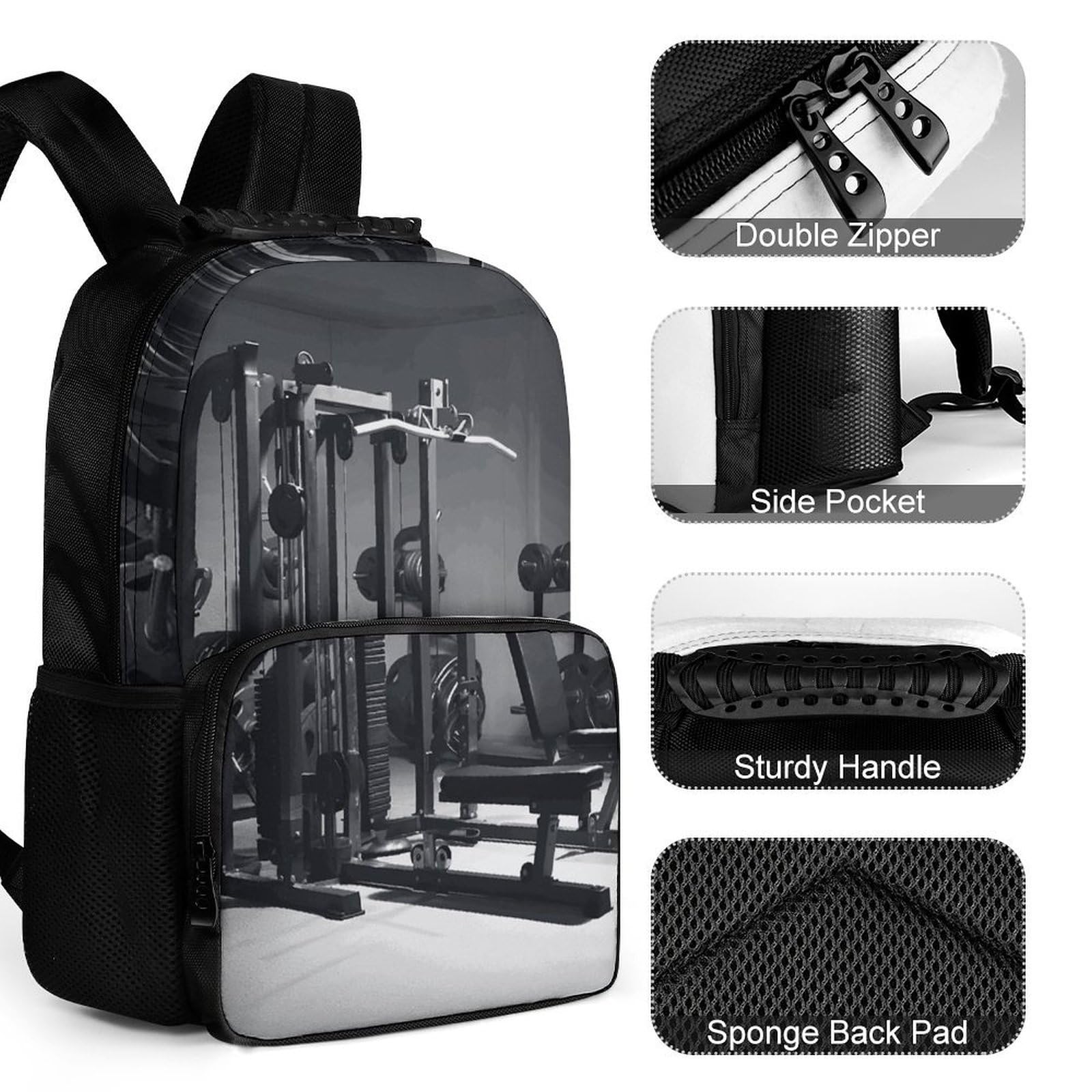 Zaino per attrezzature da palestra, leggero, casual, borsa da lavoro, resistente, design classico per l'uso quotidiano